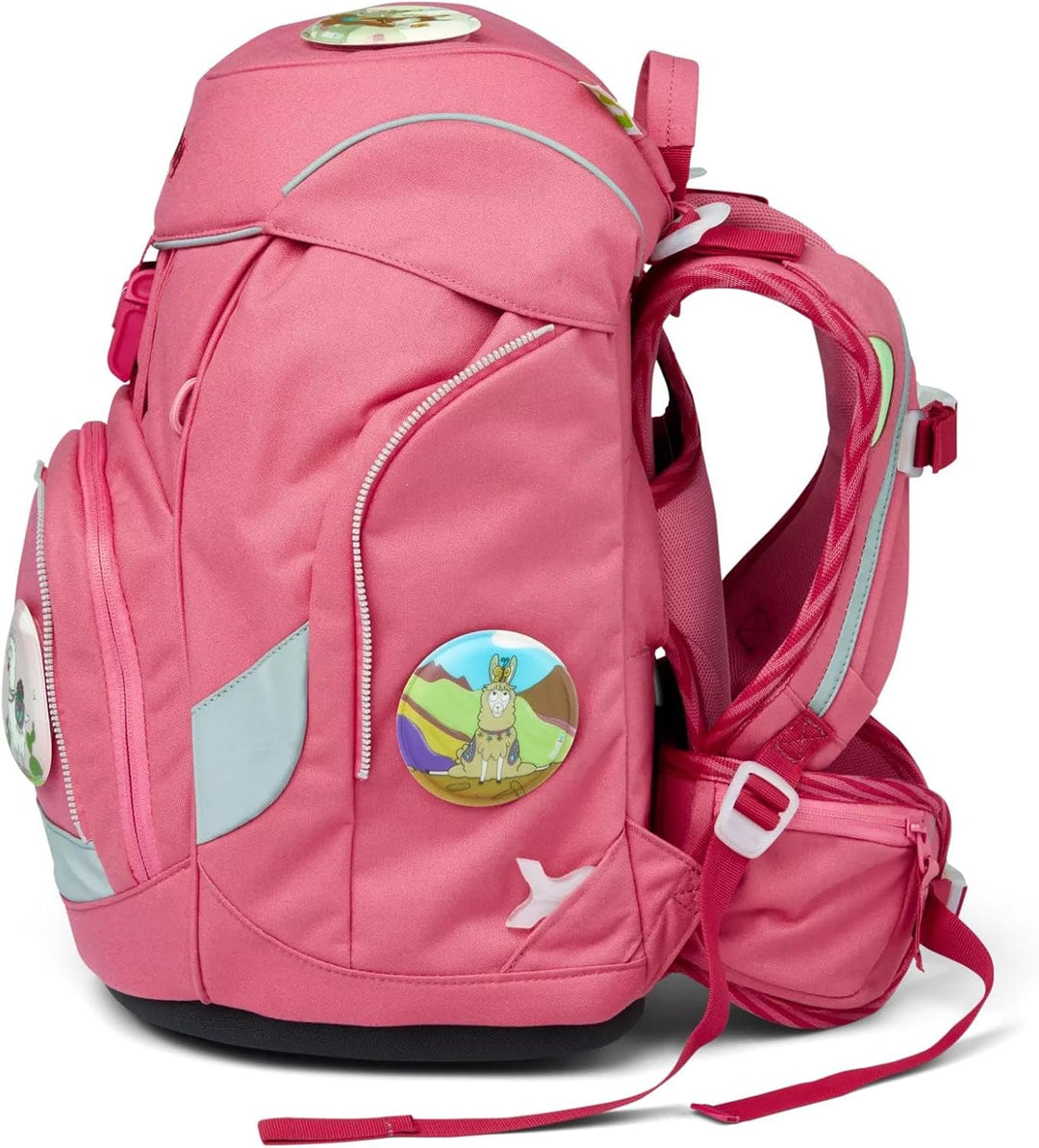 ergobag Kollektion 2020 Schulranzen-Set, OneSize Lamas in Bärjamas - Rosa, Lamas in Bärjamas - Rosa