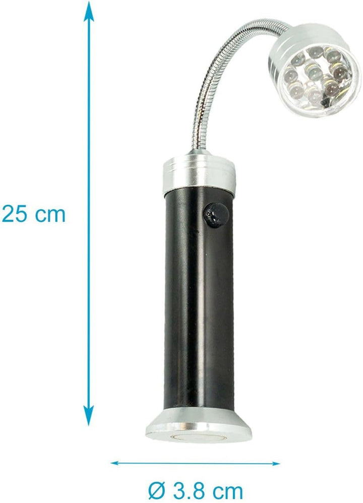 Intirilife 2x Grillleuchte Magnetisch LED aus Aluminium-Legierung in Schwarz - Silber mit Aufbewahru