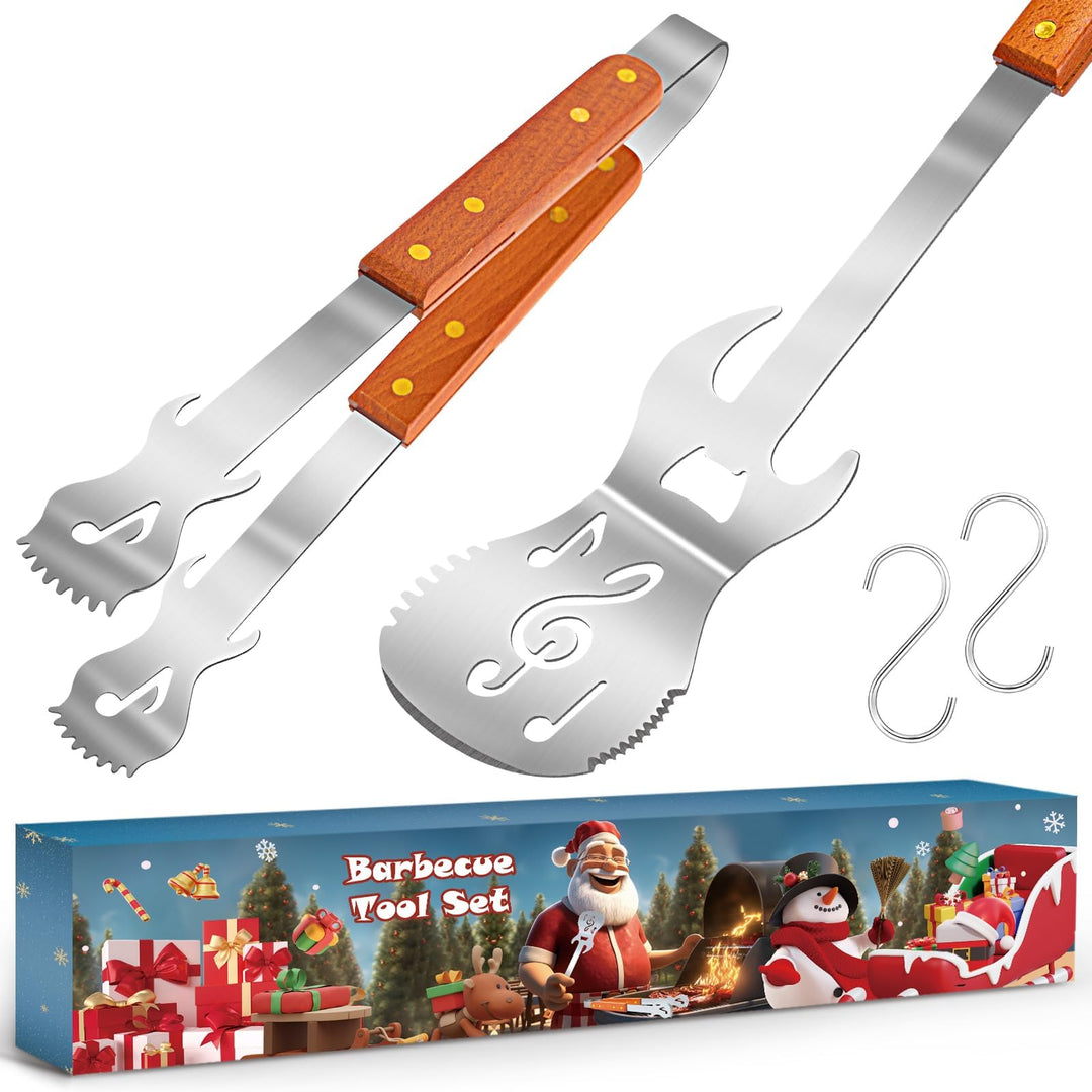 5-in-1 Grillspachtel für Barbecue Grill,Multifunktion 2 Stück Grill Werkzeug Sets mit Metall Spatel