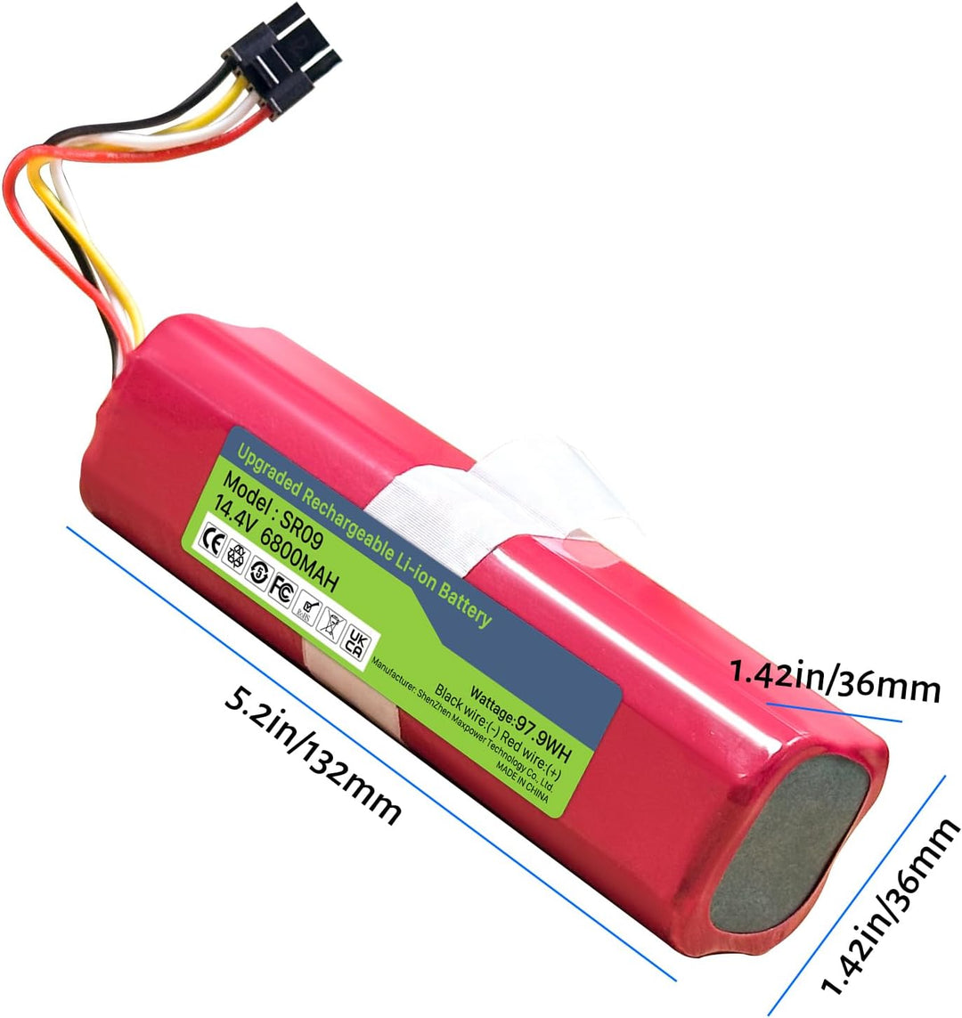 14,4V 6800mAh Li-ion Ersatzakku für Xiaomi Roborock S5 S50 S6 S7 S5 Max Mijia Roborock s51 s502-00 R