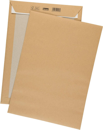 Idena 10248 - Versandtaschen DIN B4 mit Papprückwand, 100 Stück haftklebend, Umschläge ohne Fenster,