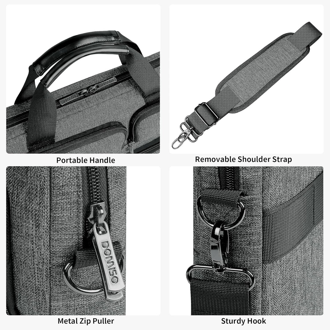 DOMISO 15-15.6 Zoll Laptoptasche Wasserdicht, Business Aktentasche mit Schulterriemen, Tragbare Comp