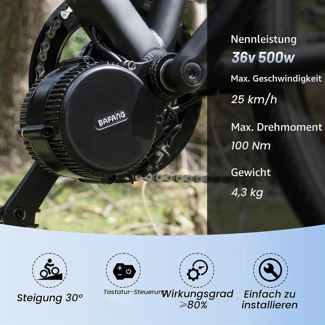 BAFANG Mittelmotor 36V/48V 250W/500W/750W/1000W UART/CAN Version, BBS01B BBS02B BBS HD G340 Motor Ki