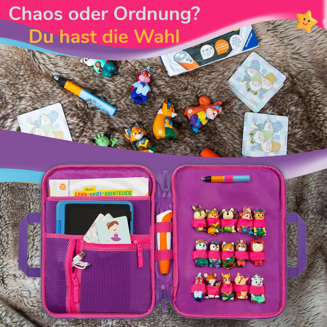 GRINSEZWERGE Tasche für Edurino & Tonie Figuren, TipToi Stift und Kinder Tablet | Sammel-Mäppchen mi