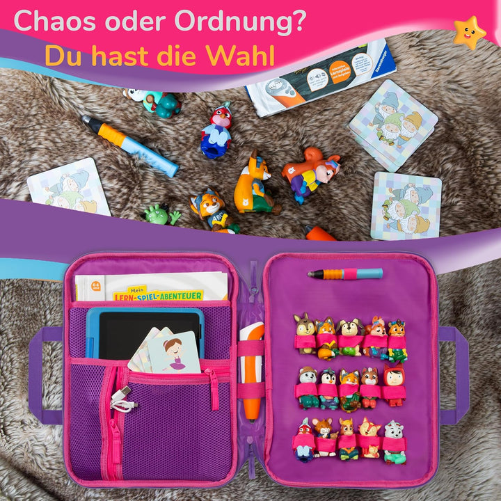 GRINSEZWERGE Tasche für Edurino & Tonie Figuren, TipToi Stift und Kinder Tablet | Sammel-Mäppchen mi