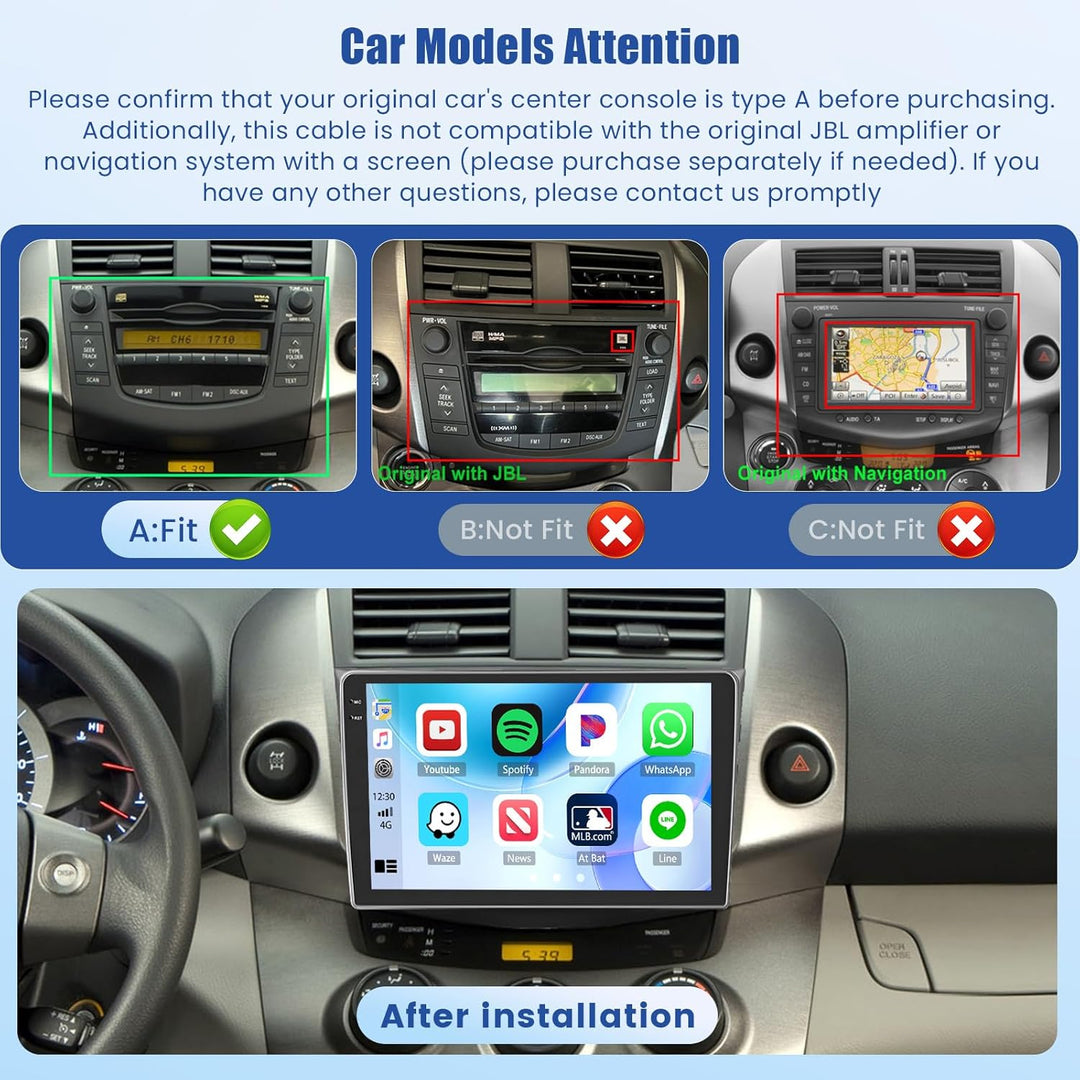 [4G+64G] Inefala Android 15 Autoradio für Toyota RAV4 2007-2012 mit Wireless Carplay Android Auto, 9