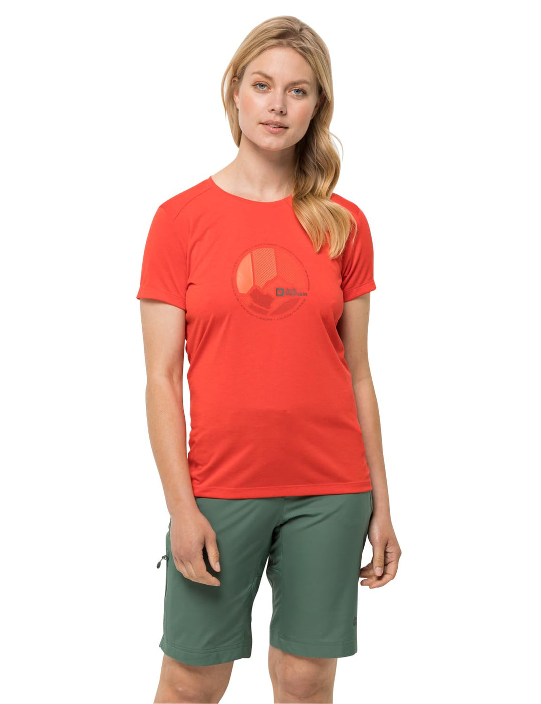 Jack Wolfskin Damen Crosstrail Graphic T W T-Shirt Shortsleeve S Tango Orange, S Tango Orange