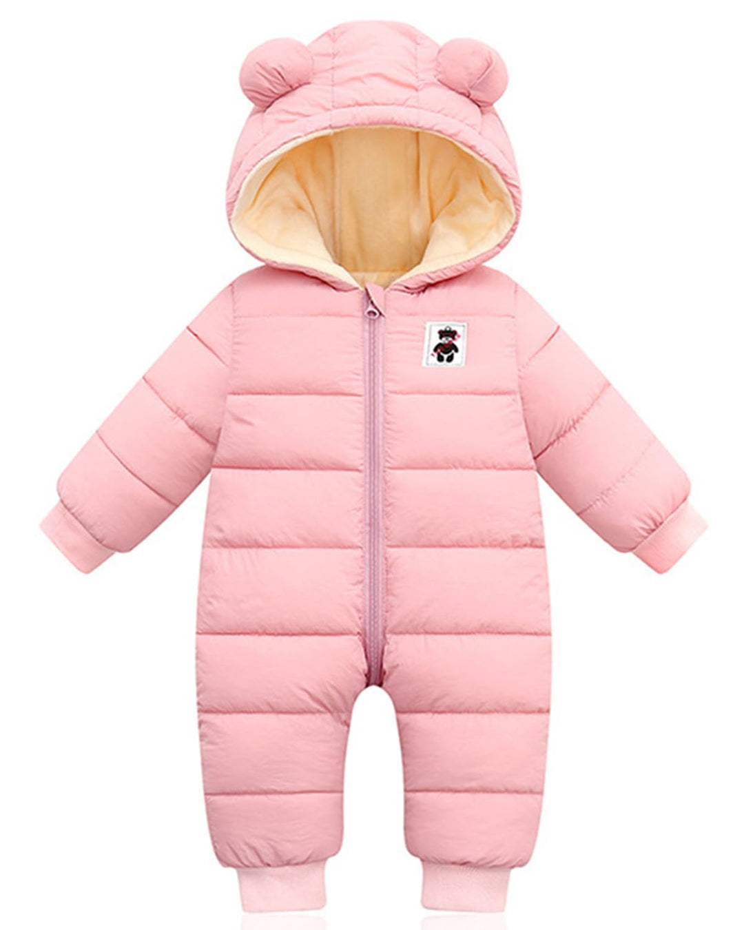 Baby Winter Overall mit Kapuze, Strampler Schneeanzug Jungen Mädchen Langarm Jumpsuit Warm Outfits G