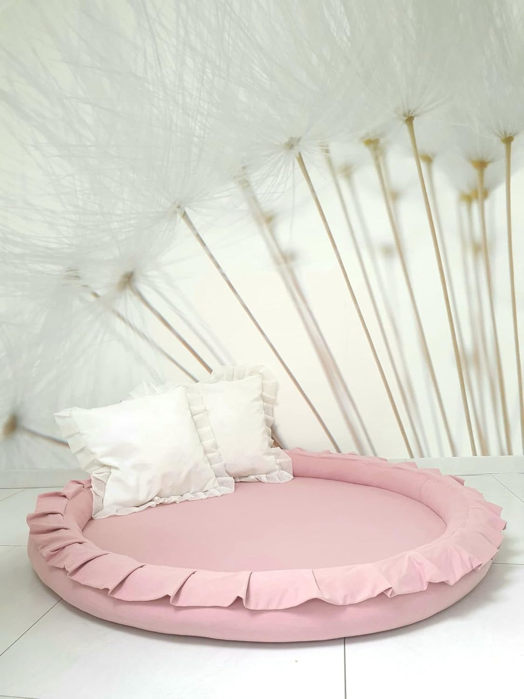 Rosa Premium Babynest Babyspielmatte Kokon Abnehmbarer Baumwollbezug Hochwertiger Schaumstoff Weiche
