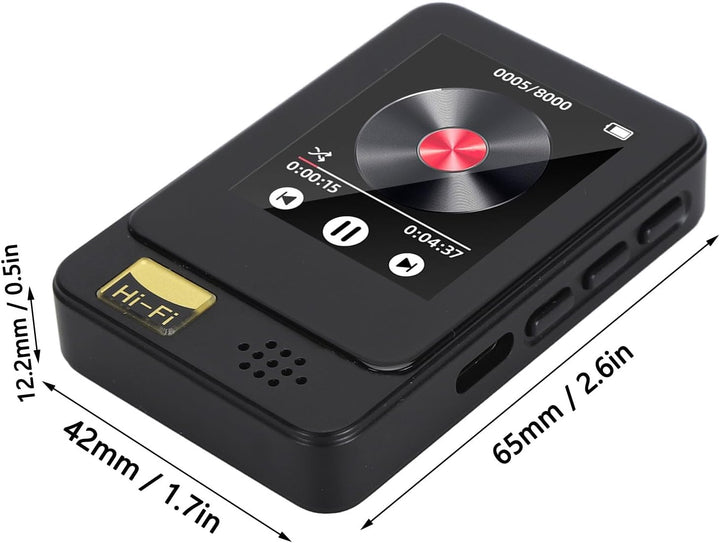 MP3-Player mit Bluetooth 5.0, HiFi-MP3-Spotify-Player mit Verlustfreiem Sound, 1,77-Zoll-Touchscreen