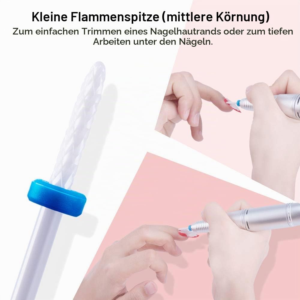 MelodySusie 7x Premium Keramik Bits Set Professioneller Schleifkörper Schleifkopf Nagelfräser Aufsät