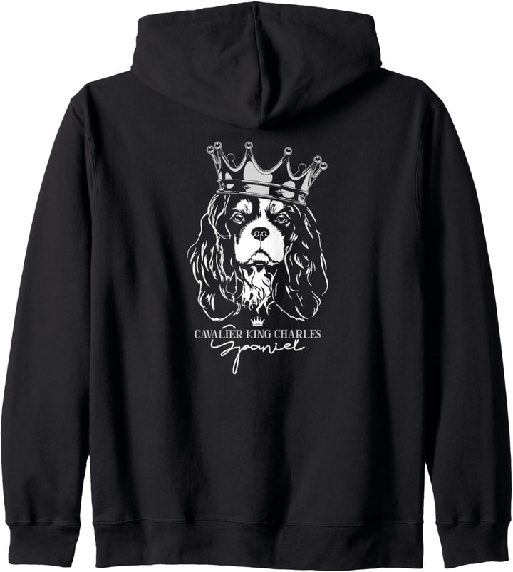 Lustiger Cavalier King Charles Spaniel Hund Hunde Portrait Kapuzenjacke