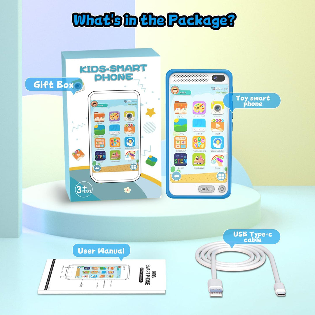 Kinder Handy Smartphone, Kinder Kamera Spielzeug mit Dual-Kamera, Weihnachten Geburtstag Geschenke a
