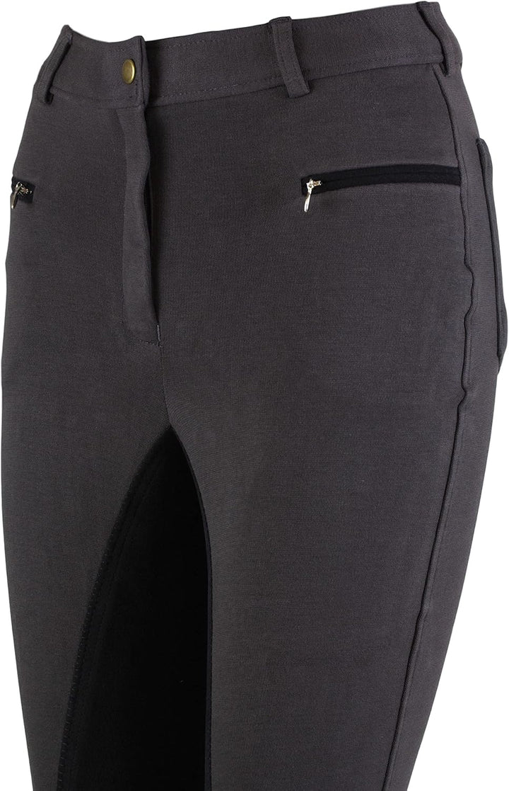 RL24 Damen Reithose Vollbesatz Flex BASICLINE 34 Dunkelgrau/Schwarz, 34 Dunkelgrau/Schwarz