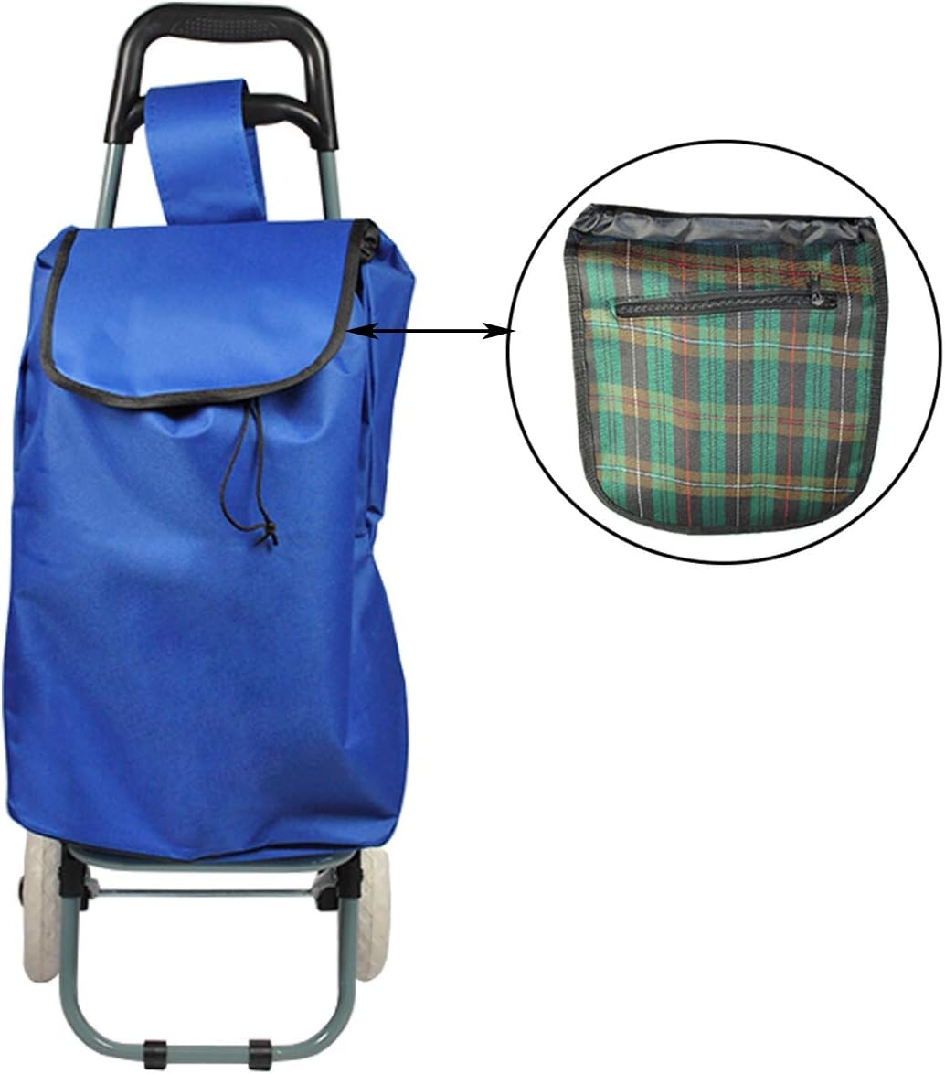 HELO Einkaufstrolley Trolley Einkaufswagen Handwagen Koffer Handgepäck Trolli Roller (Blau), Blau