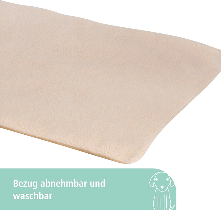 Kerbl Pet Liegekissen Theo, Hundekissen, Katzenkissen, beige, 120x75x3cm, Polyester, Katzen, selbstw