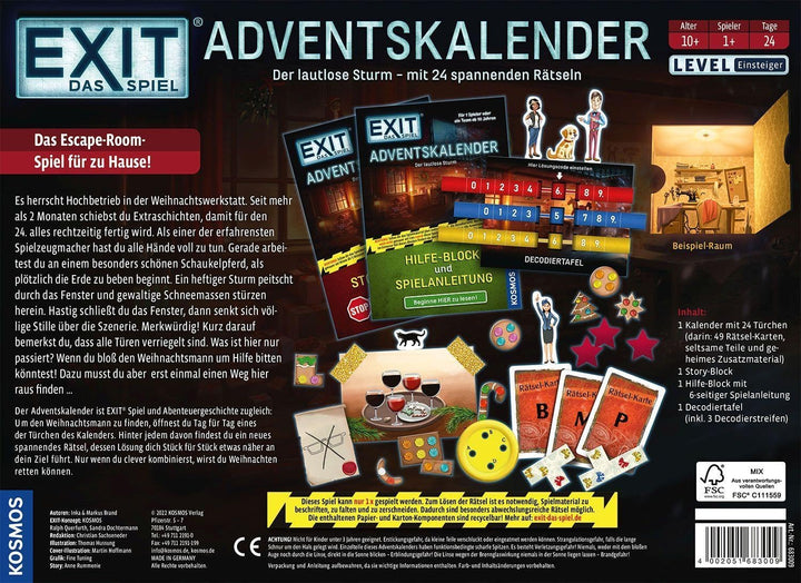 Kosmos 683009 EXIT - Das Spiel Adventskalender, Der lautlose Sturm, mit 24 spannenden Rätseln ab 10