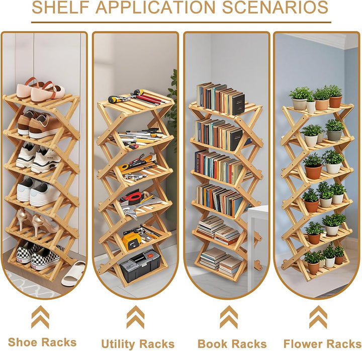 Vertikales Schuhregal, klein, faltbar, hoch, schmal, Schuhregal, schmal, Schuhaufbewahrung, Eckschuh