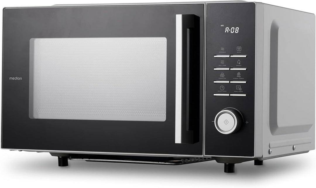 MEDION Mikrowelle mit Grill und Heissluftfritteusenfunktion (25 Liter, 900 Watt, 1.500 Watt Grill, 1