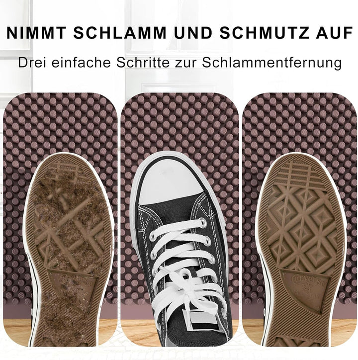 Fowooyeen Fussmatte, Silikon Schmutzfangmatte Fussmatte Aussen, Wetterfeste Türmatte mit Noppen, Was