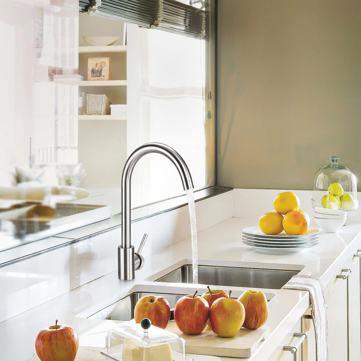 Wasserhahn Spültischarmatur Wasserhahn Küche 360° Drehbar Küchenarmatur aus Edelstah, Einstellbares