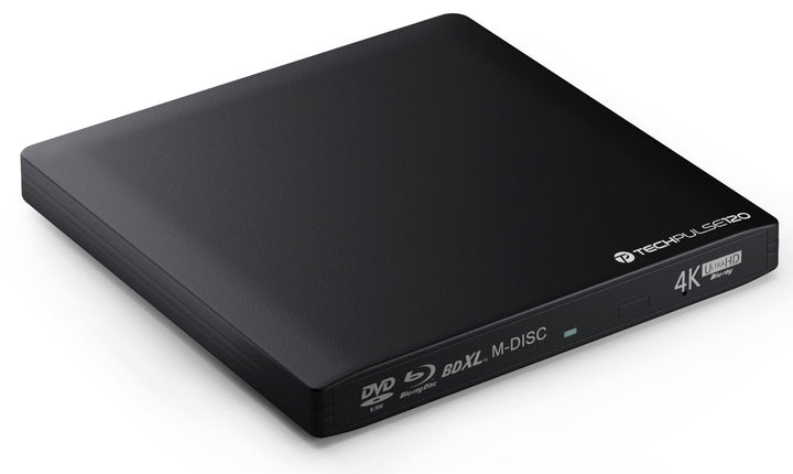 techPulse120 Externes UHD 4k 3D M-Disc BDXL USB 3.0 USB-C Laufwerk Blu-ray Brenner Burner Superdrive