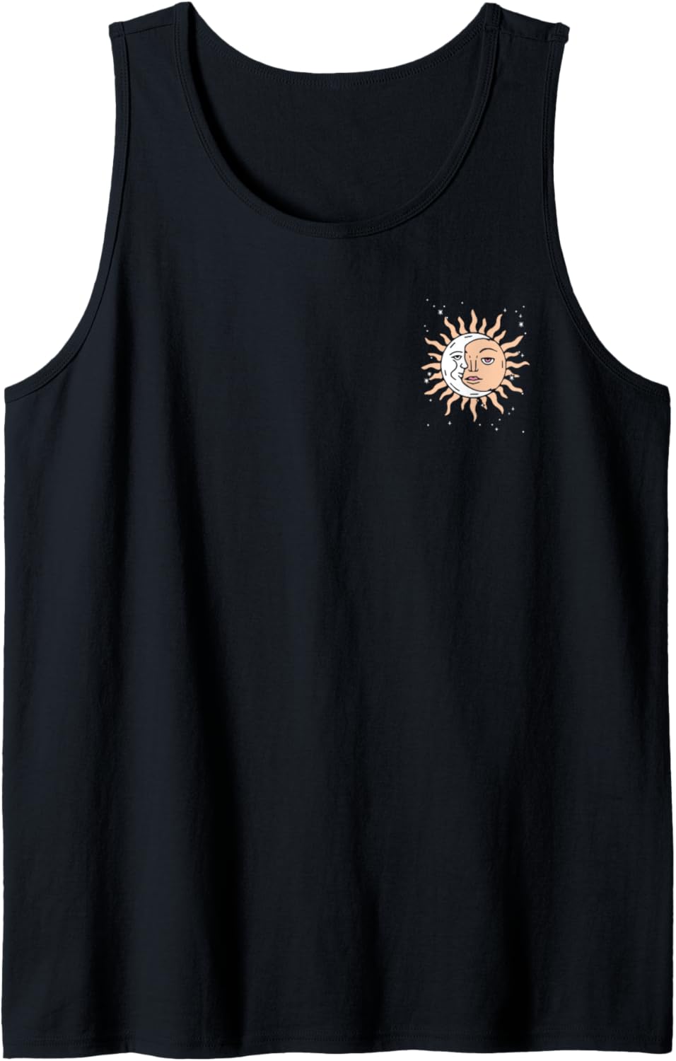 Sun & Moon Flowers Tarot Card Front & Back Tank Top