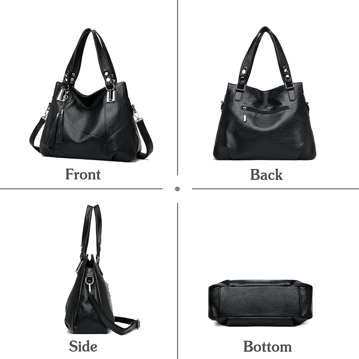 PORRASSO Damen Handtasche Mode Hobo Schultertasche Frauen Umhängetasche Grosse PU Leder Henkeltasche