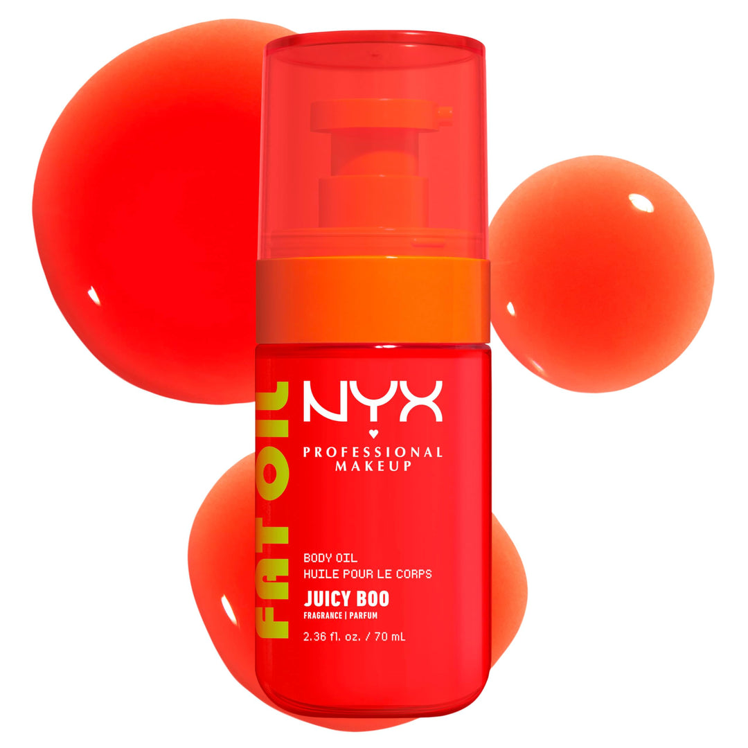 NYX Professional Makeup Fat Oil Körperöl, Juicy Boo, 70 ml, 24H Hydration, glänzendes Finish