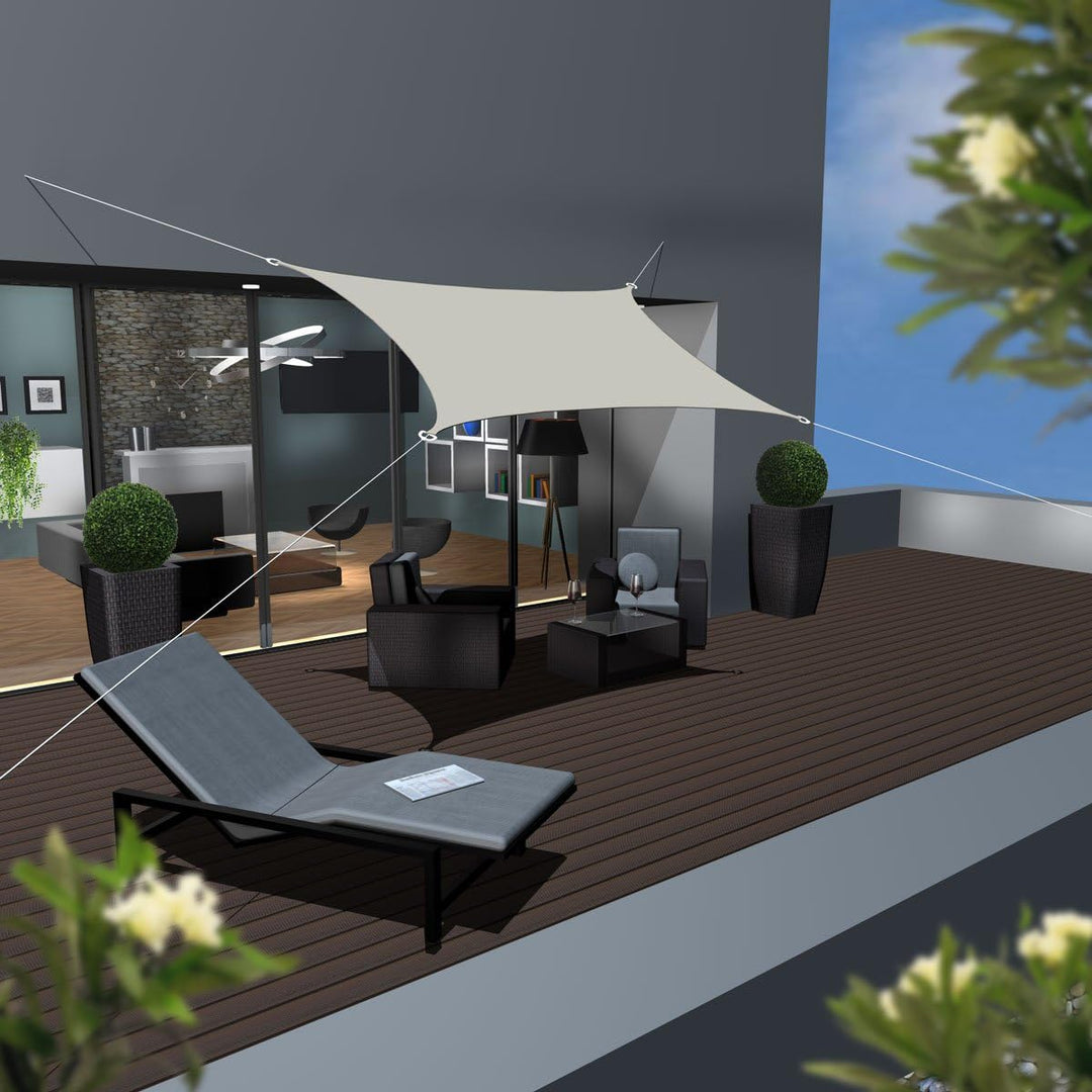 AMANKA 98% UV Schutz: 2x3 Sonnensegel Wasserdicht Rechteckig - Sonnenschutz Balkon - Terrassendach -