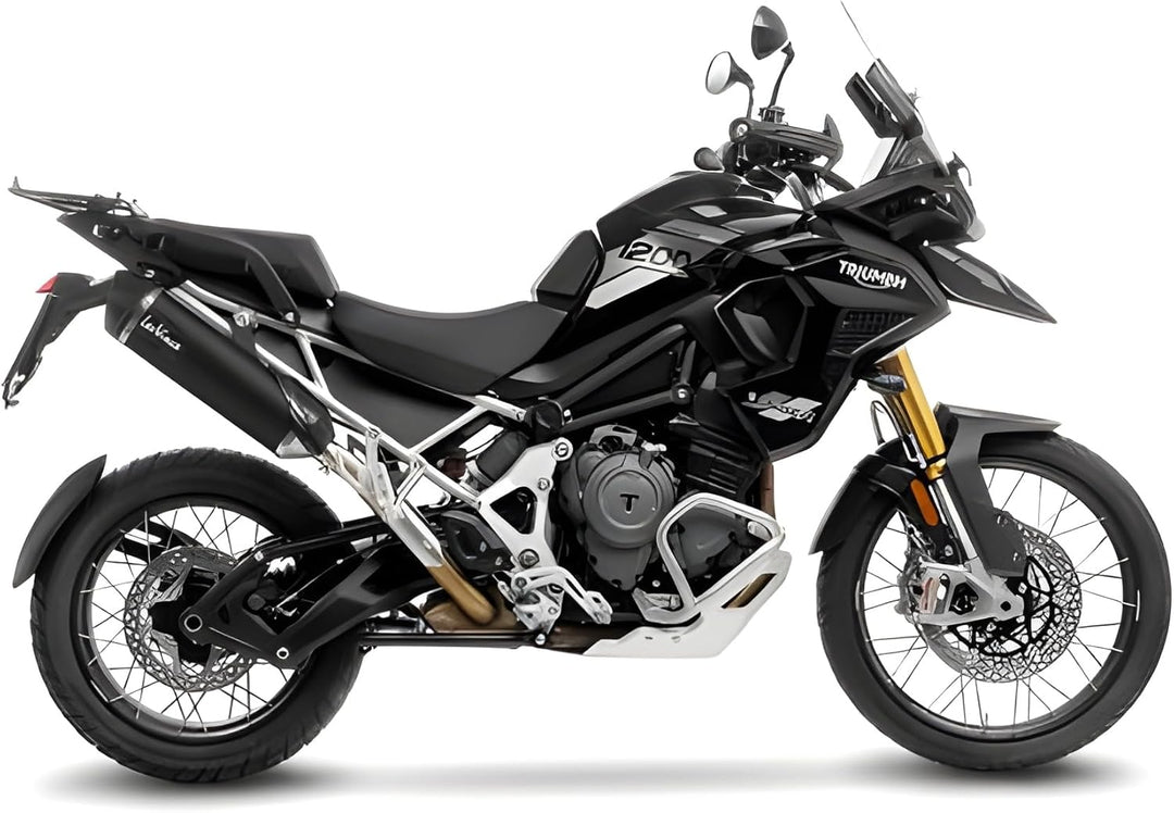 Endschalldämpfer LeoVince SLIP-ON SBK NERO, Edelstahl schwarz, Carbon Kappe, mit Zulassung für Trium