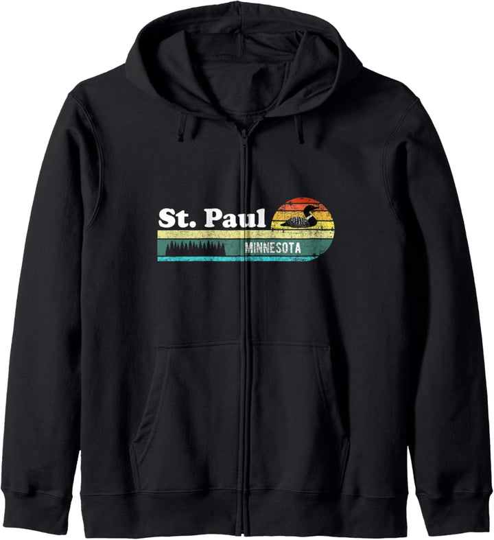St. Paul Minnesota MN Vintage Distressed Retro Gift Loon Kapuzenjacke