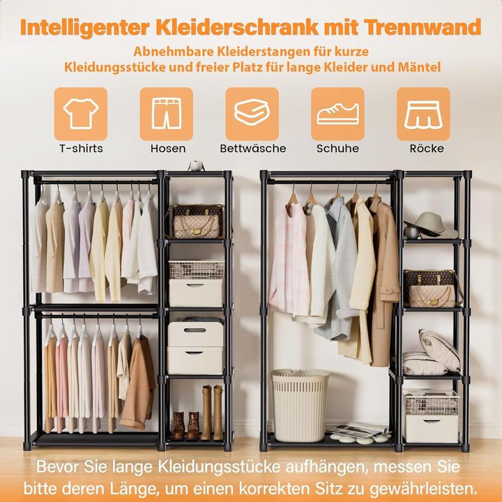 Mavivegue Kleiderschrank offen, Offen Kleiderschrank, 4 Stock Kleiderständer, Kleiderstange, Gardero