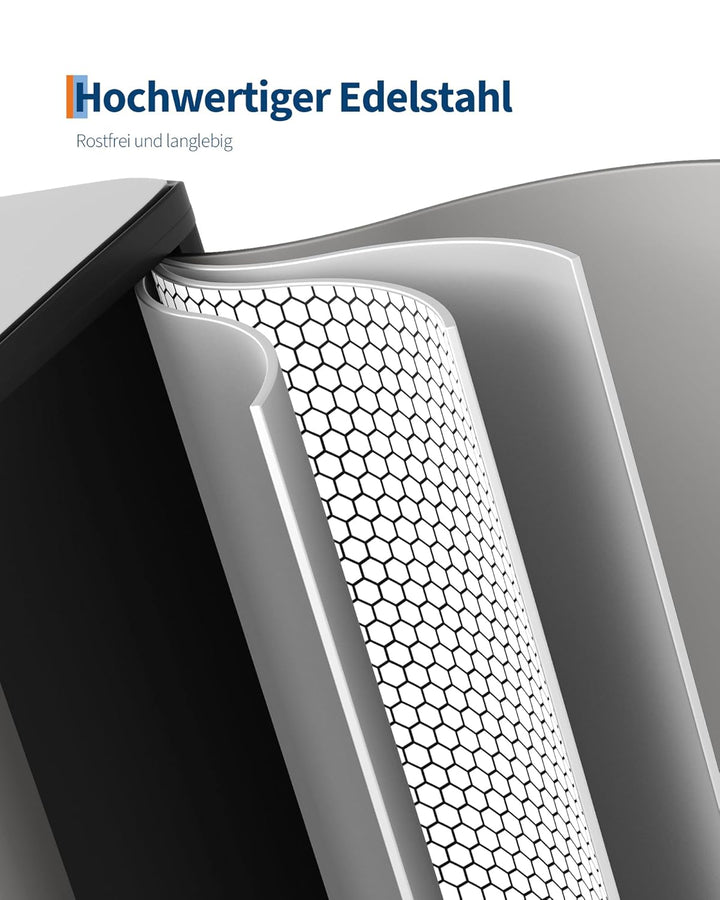 GarveeHome Mülleimer 2 Fächer 30 L, Mülltrennsystem mit 2 x 15 L Deckel aus Edelstahl, Treteimer Küc