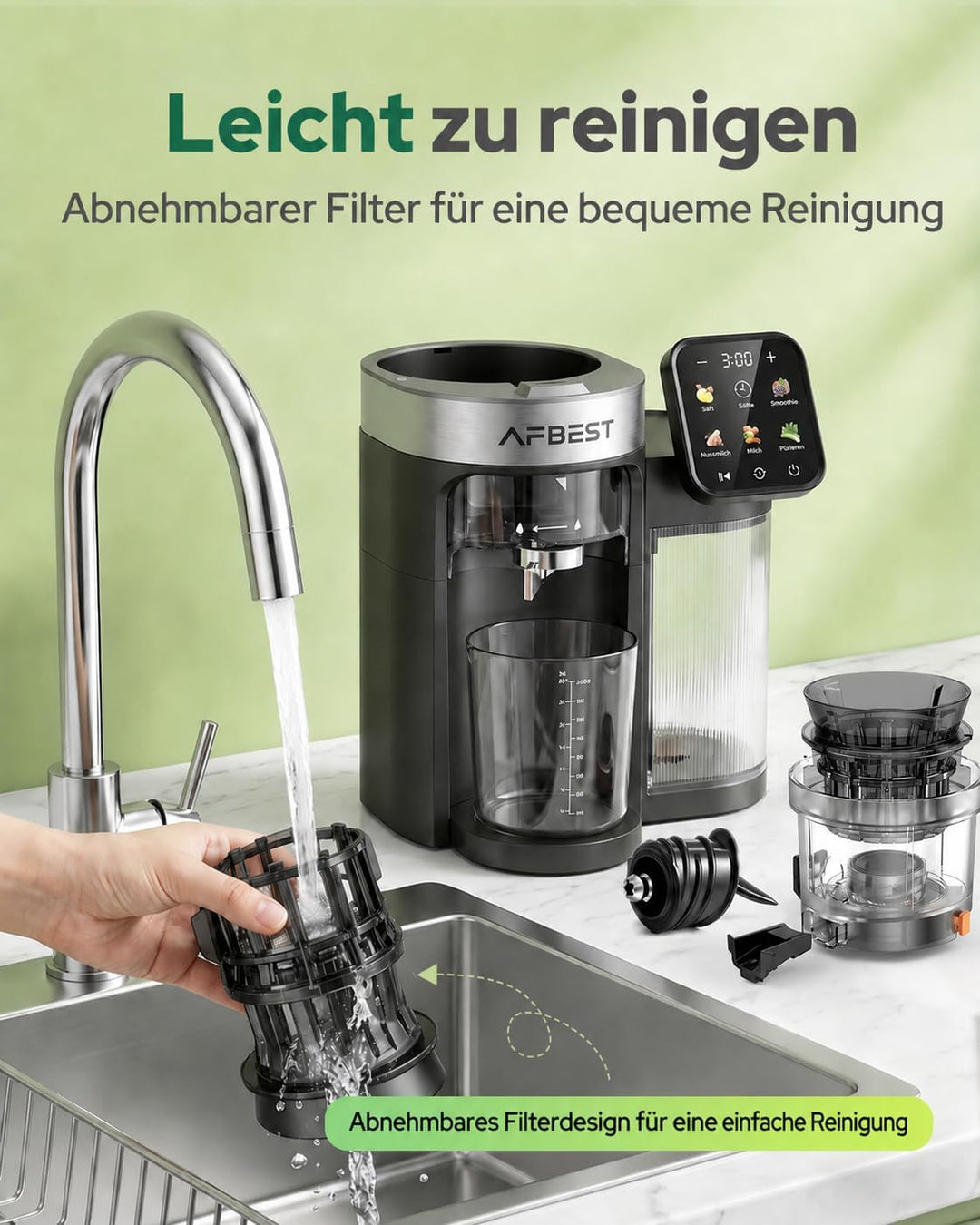 2026 Verbesserter Slow Juicer, Entsafter mit 155 MM Breitem Einfüllschacht und 2,5 L Einfülltrichter