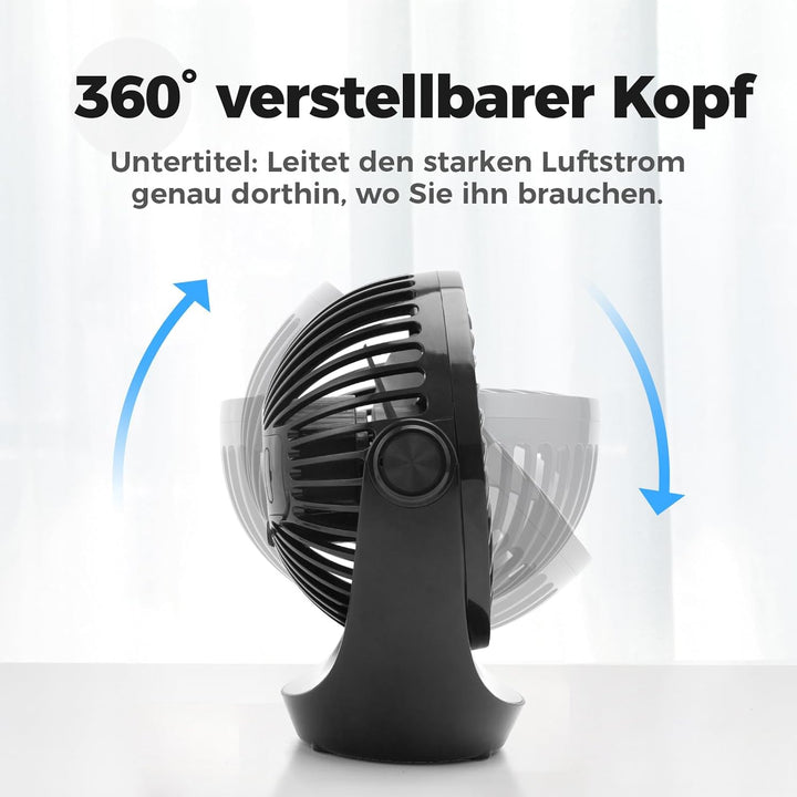 OCOOPA USB Ventilator, Ventilator klein Tischventilator mit starkem Luftstrom und Leise Betrieb 3 Ge