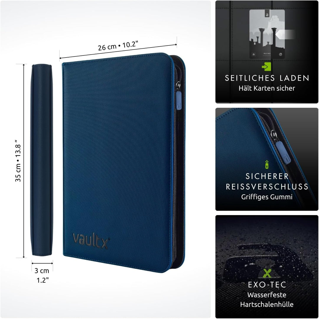 Vault X Premium eXo-Tec Zip Heftmappe - 9 Fächer Sammelkarten Trading Cards Mappe - 360 Fächer mit S
