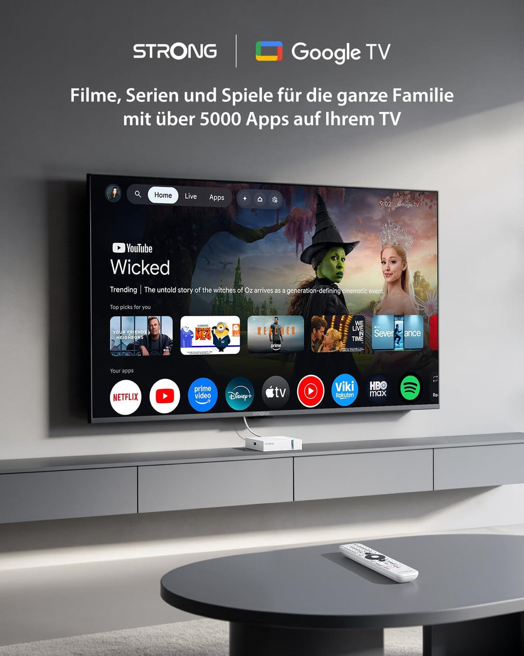 STRONG - Streaming Box Android TV 4K UHD - Leap-S3+ V2 - Chromecast Built-in - Kompatibel mit Google