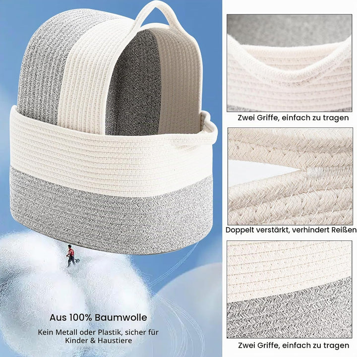 Baumwollseil gewebter Aufbewahrungskorb, verwendet für Baby Hamper Spielzeug Organizer, Geschenkkörb
