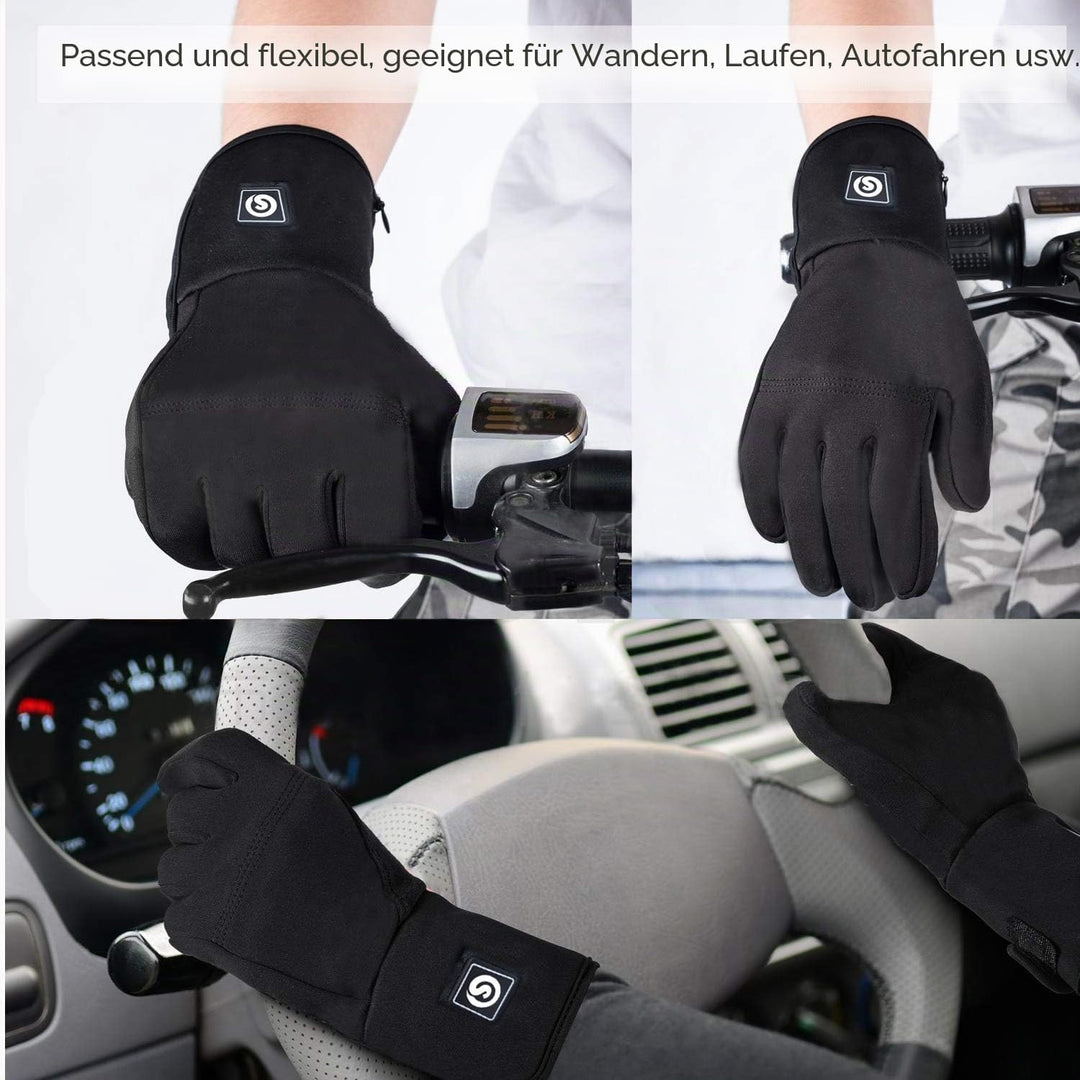 elektrische beheizte Handschuhe für Herren Damen，wiederaufladbar beheizbare Winter Handschuhe für Ou