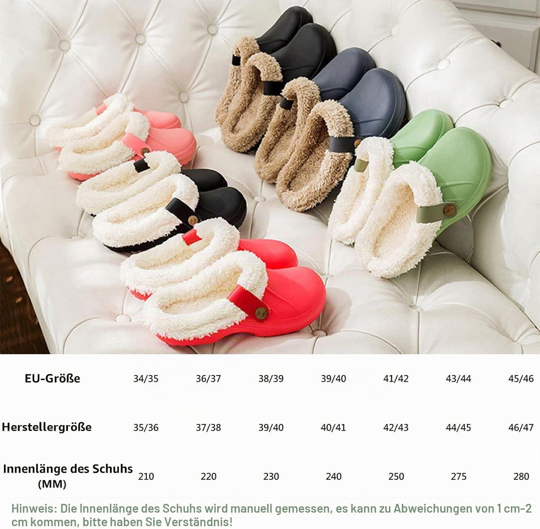Kinengxi Clogs Hausschuhe Gefüttert Damen Herren Warm Winter Gartenschuhe Wasserdicht Wärme Gartencl