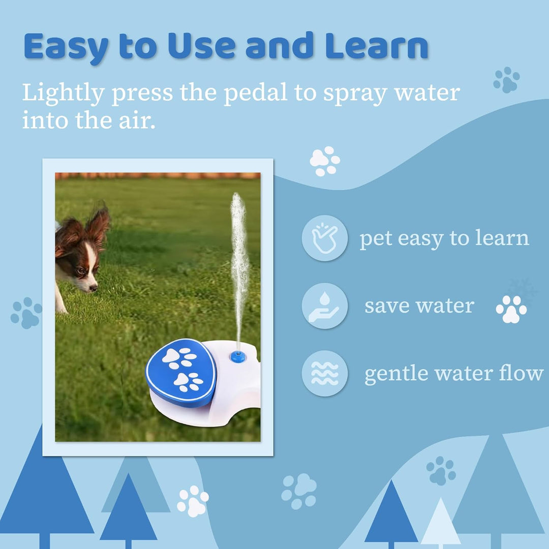 Gugxiom Outdoor-Trinkbrunnen für Haustiere, Trinkbrunnen für Hunde mit Trittfunktion, Wasserspender