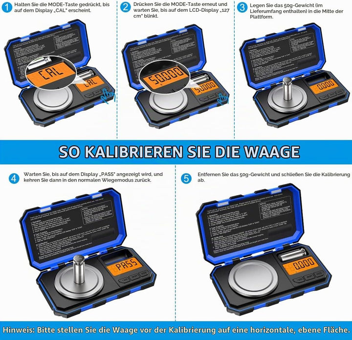 Brifit Feinwaage, 50g /0.001g Digitalwaage Taschenwaage, Schmuckwaage, Goldwaage, Präzisionswaage Mi