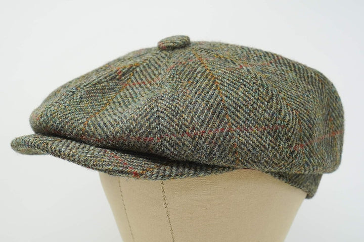 Borges &amp; Scott Lomond Schirmmütze Newsboy – Schiebermütze aus 100% handgewebter Wolle - Harris Tweed