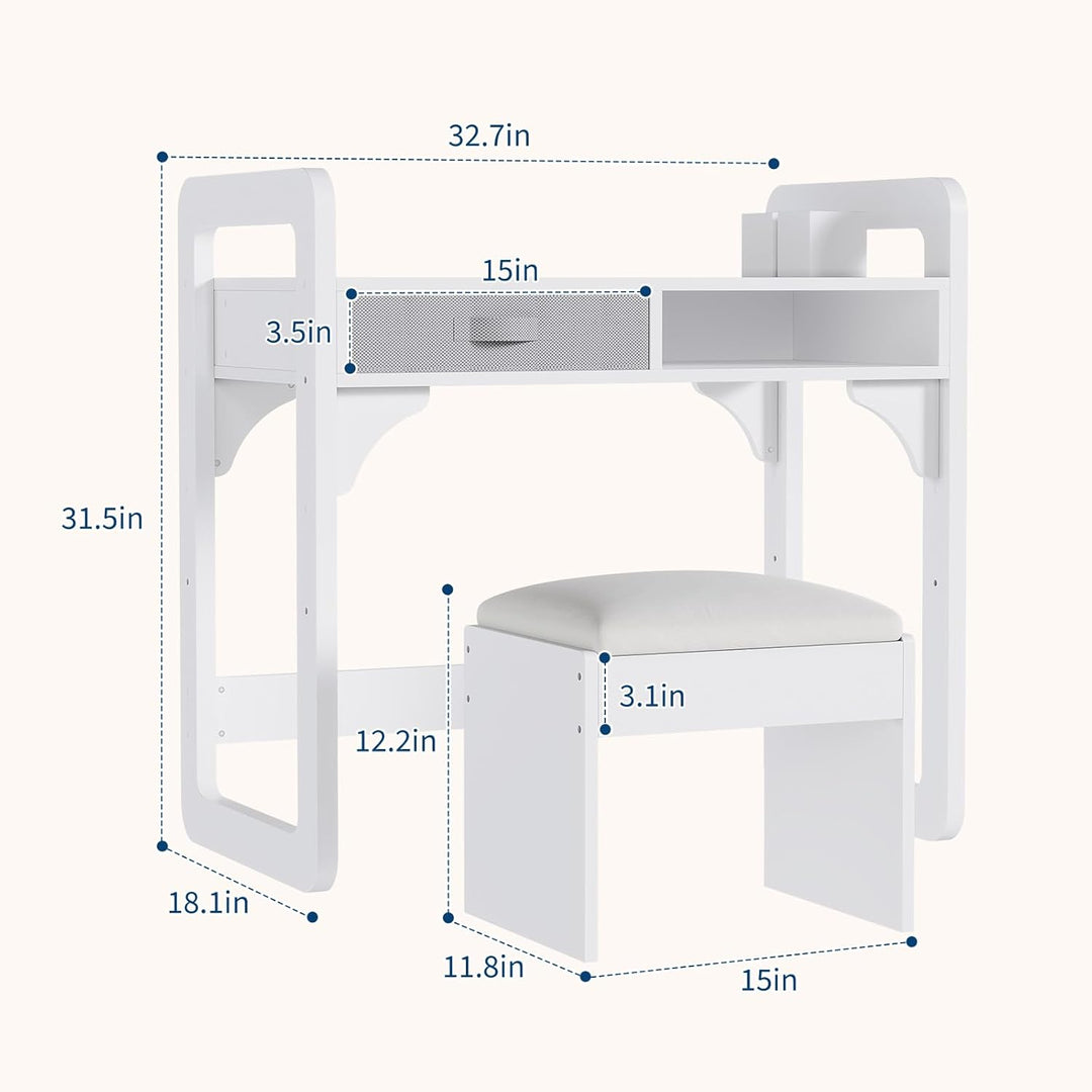 Kinderschreibtisch Mit Stuhl Set, Höhenverstellbarer Kindertisch Mit Stauraum, Ergonomischer MDF Hol