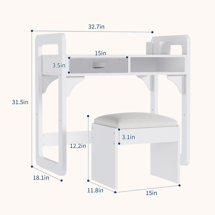 Kinderschreibtisch Mit Stuhl Set, Höhenverstellbarer Kindertisch Mit Stauraum, Ergonomischer MDF Hol