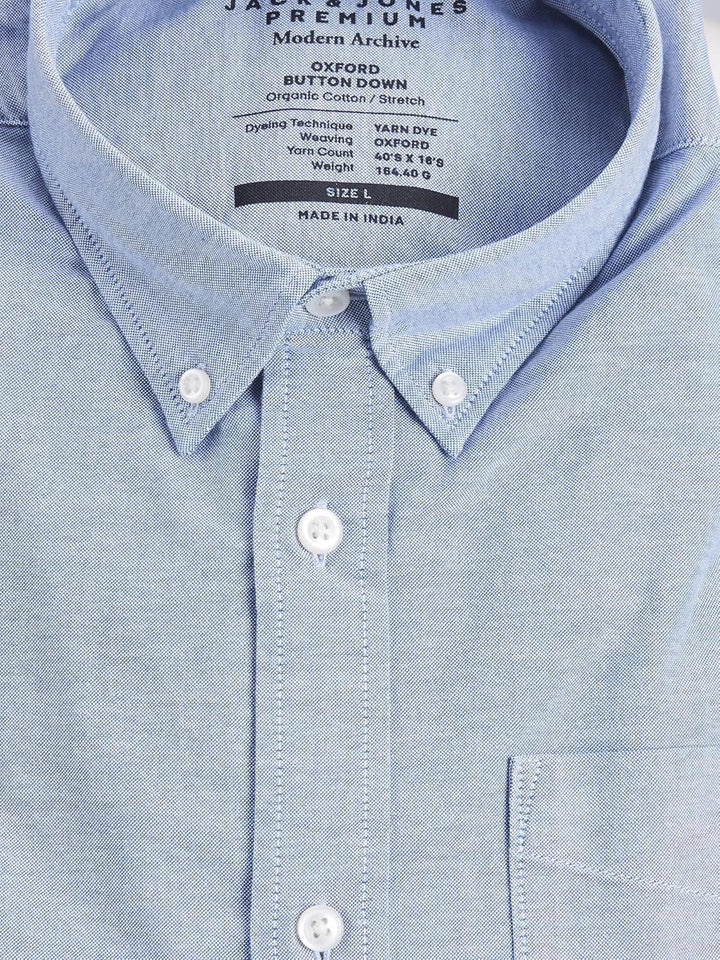 JACK & JONES Brook Check Oxford Shirt S Cashmere Blue/Fit:slim Fit, S Cashmere Blue/Fit:slim Fit