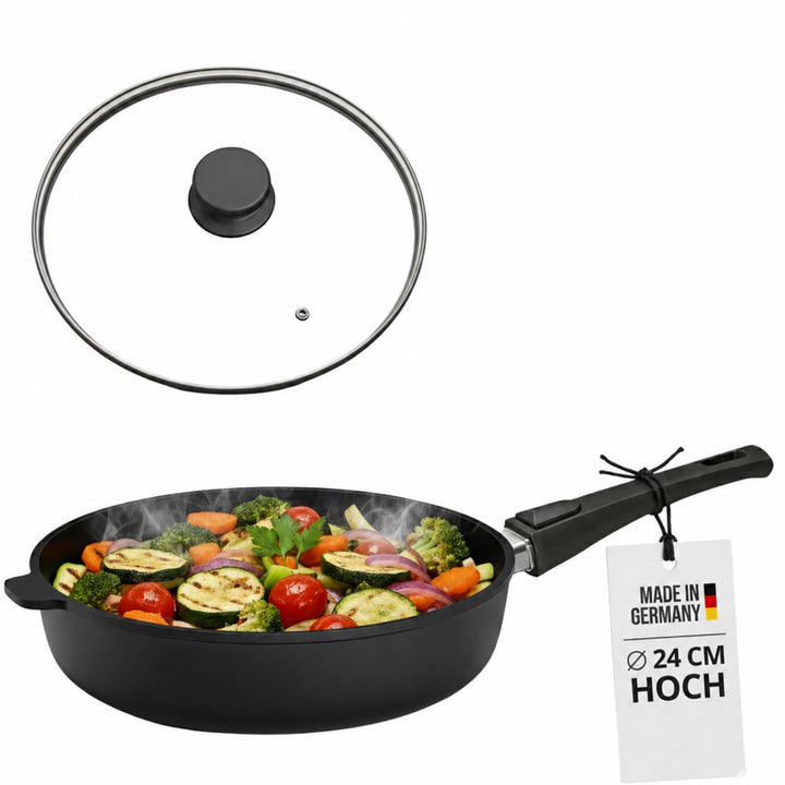 Lieblingspfanne LP224-3 Schmorpfanne Aluminium Guss 24 cm Hochrand 24 cm, Hochrand 24 cm
