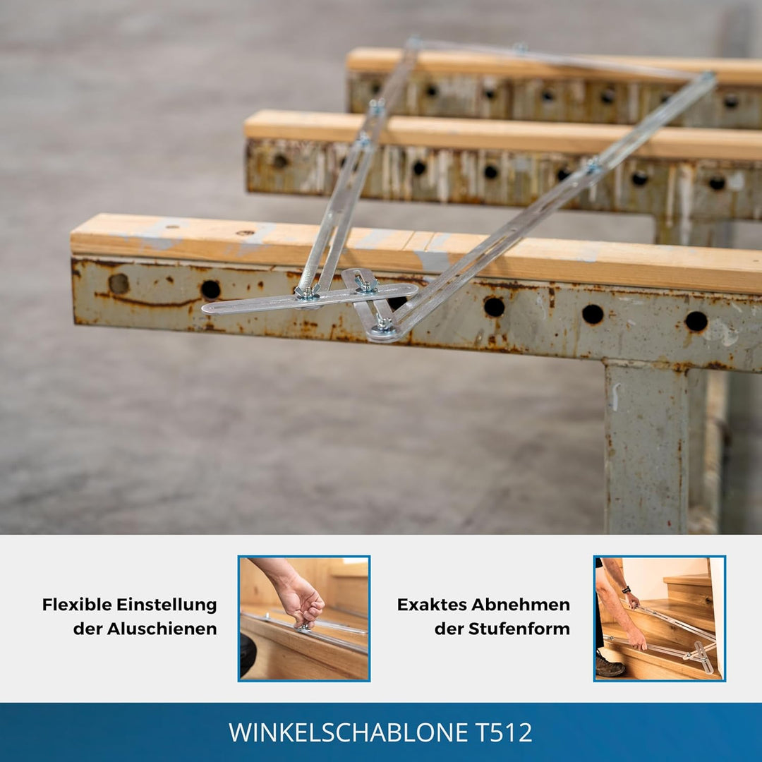 hedue Winkelschablone mit 48 Aluschienen, T512