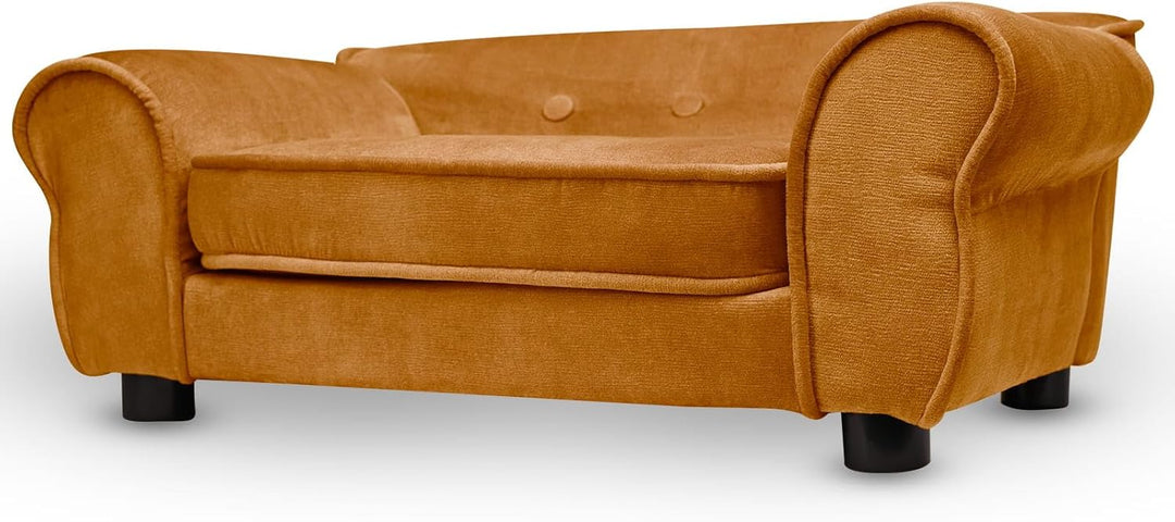 MG Design Haustiersofa in Orange – stabiles Holzgestell, weich gepolstert, pflegeleicht – Hundesofa